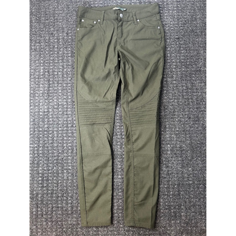 Prana Kara Moto Skinny Pants Olive Green Women 4 Stretch Hiking Outdoor Casual